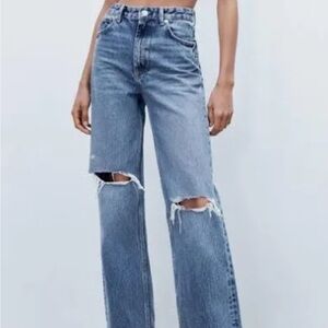 Zara wide leg high waisted jeans